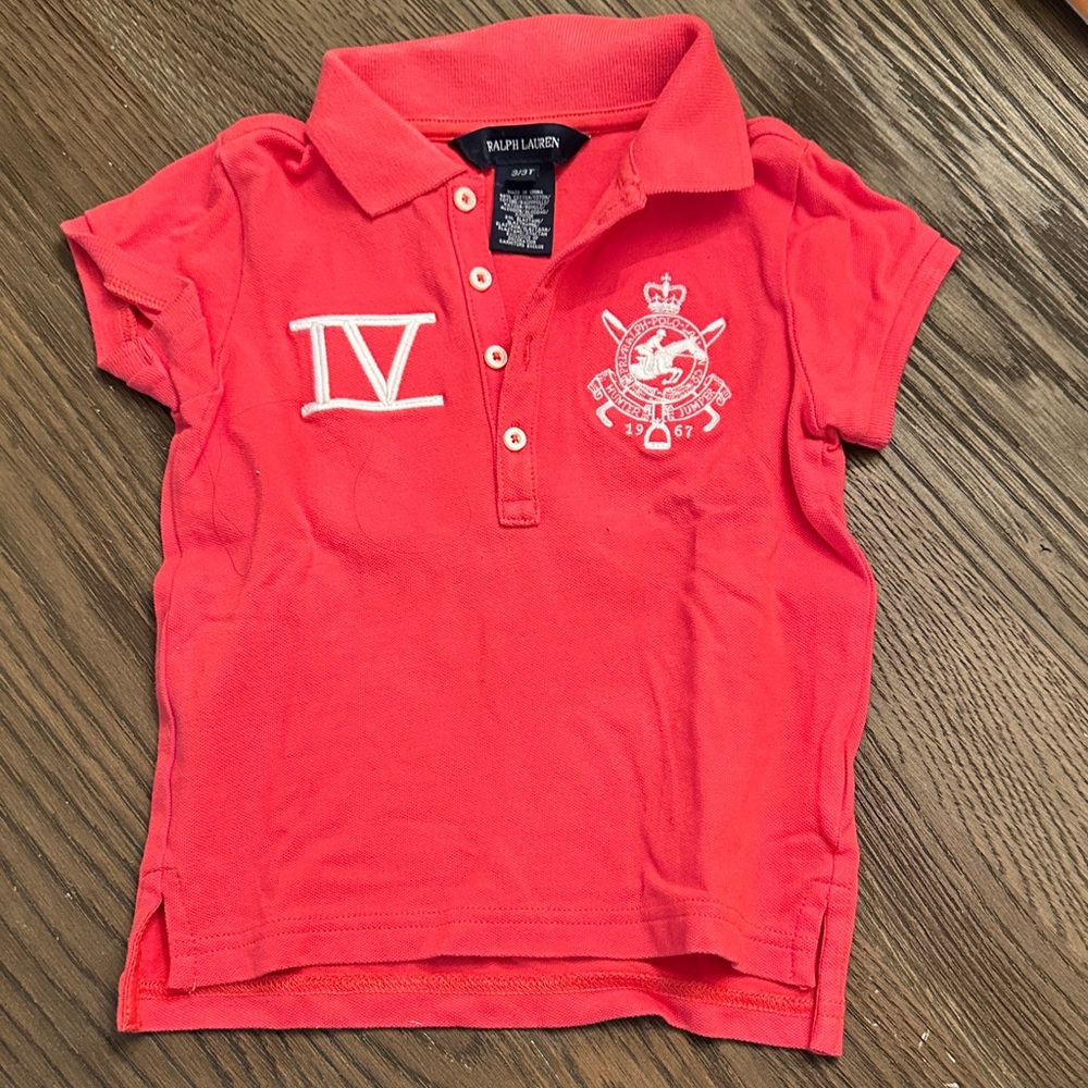 Ralph Lauren Kids Polo Shirt in Bright pink 3T